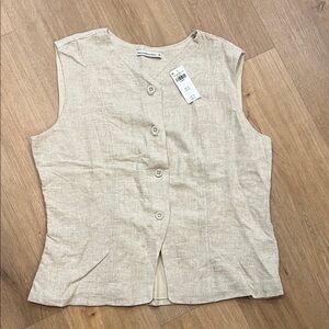 Abercrombie & Fitch Beige Button Down Shirt